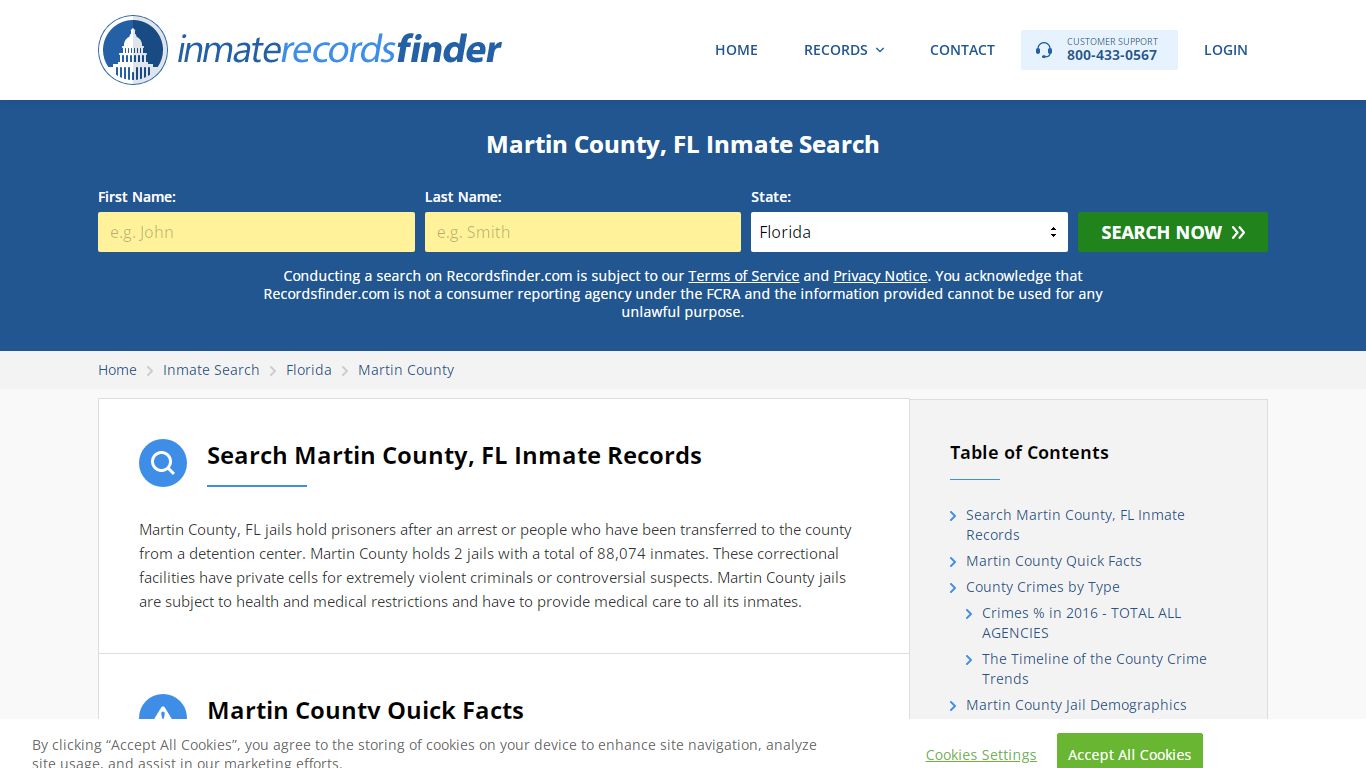 Martin County, FL Inmate Lookup & Jail Records Online