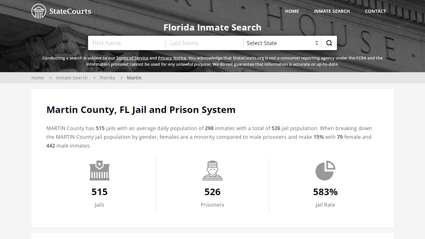 Martin County, FL Inmate Search - StateCourts